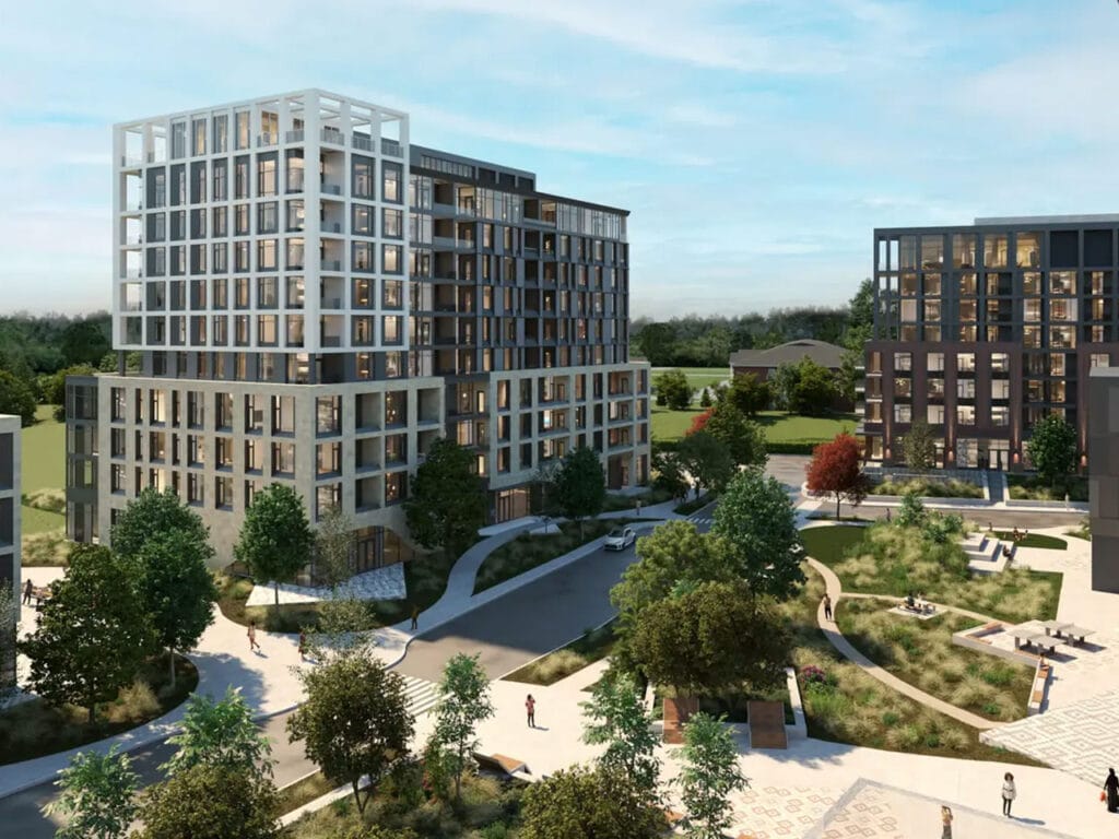 Vue aérienne des immeubles du projet Zénith